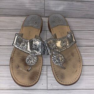 Jack Rogers hampton silver flat Sandals